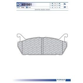 Acquista Kit pastiglie freni da FOMAR Friction FO 451981 a buon mercato per soli 16,09 €