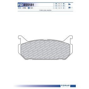 Comprar Juego de pastillas de freno de FOMAR Friction FO 455181 a bajo precio de 15,24 €