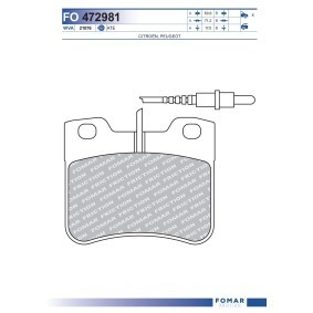 Köp Bromsbelägg av FOMAR Friction FO 472981 till det låga priset 136,91 kr