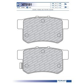Comprar Juego de pastillas de freno de FOMAR Friction FO 475181 a bajo precio de 17,24 €