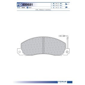 Köp Bromsbelägg av FOMAR Friction FO 499681 till det låga priset 285,26 kr