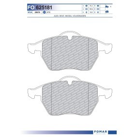 Comprar Juego de pastillas de freno de FOMAR Friction FO 625181 a bajo precio de 25,90 €