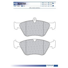 Köp Bromsbelägg av FOMAR Friction FO 625781 till det låga priset 290,12 kr