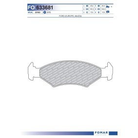 Köp Bromsbelägg av FOMAR Friction FO 633681 till det låga priset 287,43 kr