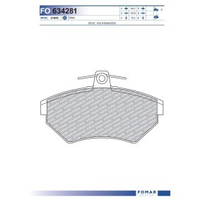 Köp Bromsbelägg av FOMAR Friction FO 634281 till det låga priset 281,01 kr