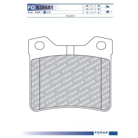 Köp Bromsbelägg av FOMAR Friction FO 638681 till det låga priset 165,47 kr