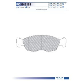 Köp Bromsbelägg av FOMAR Friction FO 642181 till det låga priset 241,45 kr