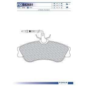Köp Bromsbelägg av FOMAR Friction FO 642681 till det låga priset 280,18 kr