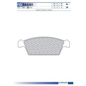 Comprar Juego de pastillas de freno de FOMAR Friction FO 644281 a bajo precio de 9,39 €