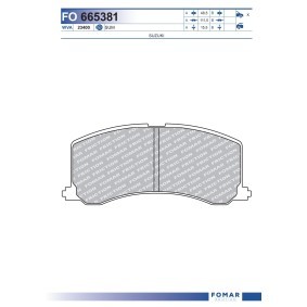 Acquista Kit pastiglie freni da FOMAR Friction FO 665381 a buon mercato per soli 23,34 €