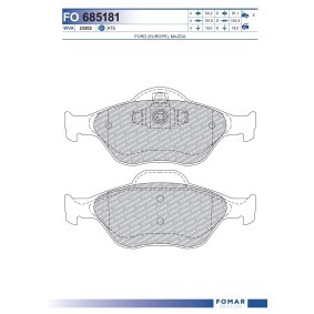 Comprar Juego de pastillas de freno de FOMAR Friction FO 685181 a bajo precio de 22,11 €