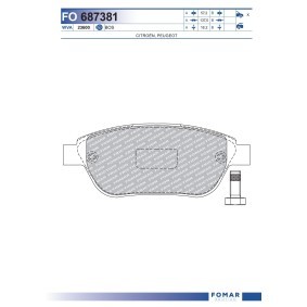 Köp Bromsbelägg av FOMAR Friction FO 687381 till det låga priset 267,23 kr