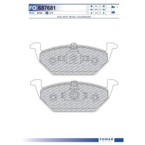 Comprar Juego de pastillas de freno de FOMAR Friction FO 687681 a bajo precio de 28,90 €