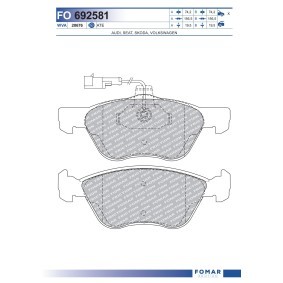 Comprar Juego de pastillas de freno de FOMAR Friction FO 692581 a bajo precio de 30,07 €