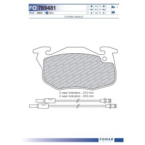 Köp Bromsbelägg av FOMAR Friction FO 769481 till det låga priset 203,19 kr