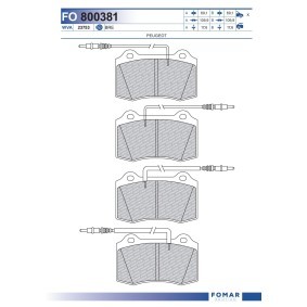 Köp Bromsbelägg av FOMAR Friction FO 800381 till det låga priset 318,51 kr