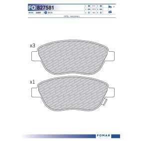 Acquista Kit pastiglie freni da FOMAR Friction FO 827581 a buon mercato per soli 24,16 €