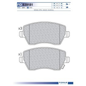 Acquista Kit pastiglie freni da FOMAR Friction FO 839181 a buon mercato per soli 22,32 €