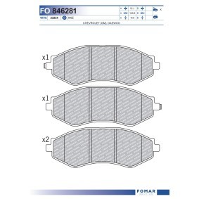 Comprar Juego de pastillas de freno de FOMAR Friction FO 846281 a bajo precio de 22,55 €