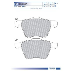 Acquista Kit pastiglie freni da FOMAR Friction FO 846481 a buon mercato per soli 32,88 €