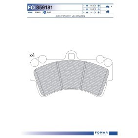 Acquista Kit pastiglie freni da FOMAR Friction FO 859181 a buon mercato per soli 45,15 €