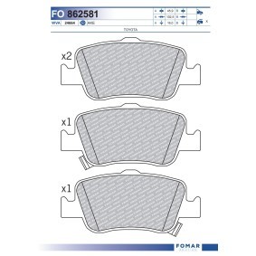 Köp Bromsbelägg av FOMAR Friction FO 862581 till det låga priset 238,42 kr