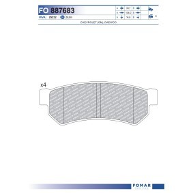 Comprar Juego de pastillas de freno de FOMAR Friction FO 887683 a bajo precio de 16,38 €