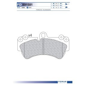 Acquista Kit pastiglie freni da FOMAR Friction FO 891581 a buon mercato per soli 46,05 €