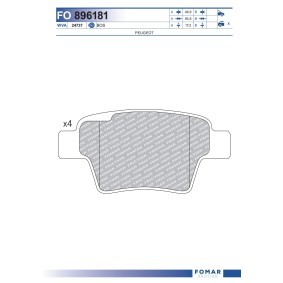 Köp Bromsbelägg av FOMAR Friction FO 896181 till det låga priset 231,37 kr