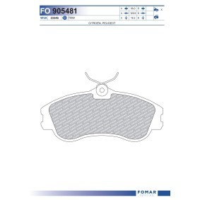 Köp Bromsbelägg av FOMAR Friction FO 905481 till det låga priset 264,18 kr