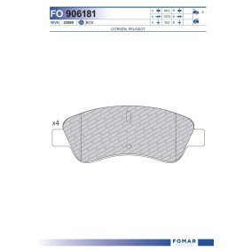Köp Bromsbelägg av FOMAR Friction FO 906181 till det låga priset 247,06 kr
