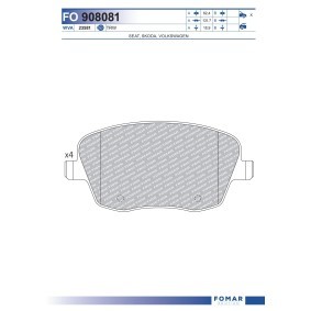 Comprar Juego de pastillas de freno de FOMAR Friction FO 908081 a bajo precio de 24,00 €