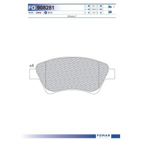 Köp Bromsbelägg av FOMAR Friction FO 908281 till det låga priset 353,55 kr