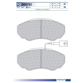 Köp Bromsbelägg av FOMAR Friction FO 909781 till det låga priset 481,63 kr