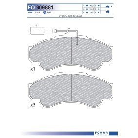 Köp Bromsbelägg av FOMAR Friction FO 909881 till det låga priset 311,48 kr