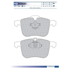 Comprar Juego de pastillas de freno de FOMAR Friction FO 910681 a bajo precio de 29,40 €