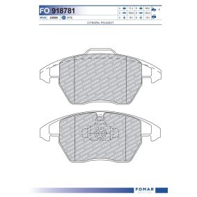 Köp Bromsbelägg av FOMAR Friction FO 918781 till det låga priset 254,36 kr