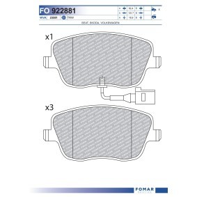 Comprar Juego de pastillas de freno de FOMAR Friction FO 922881 a bajo precio de 25,92 €