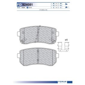 Köp Bromsbelägg av FOMAR Friction FO 924081 till det låga priset 240,53 kr