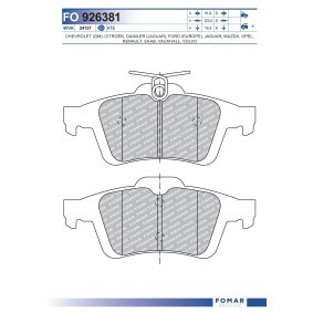 Comprar Juego de pastillas de freno de FOMAR Friction FO 926381 a bajo precio de 21,89 €