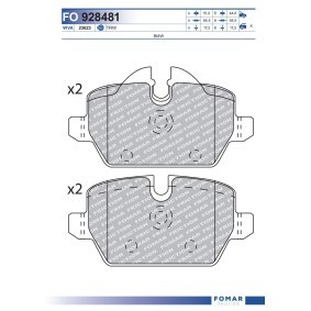 Köp Bromsbelägg av FOMAR Friction FO 928481 till det låga priset 257,30 kr