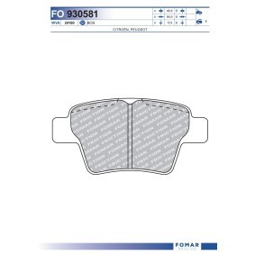 Köp Bromsbelägg av FOMAR Friction FO 930581 till det låga priset 212,26 kr
