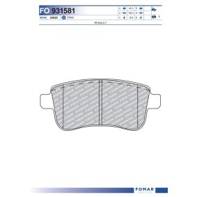 Köp Bromsbelägg av FOMAR Friction FO 931581 till det låga priset 262,42 kr