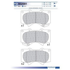Comprar Juego de pastillas de freno de FOMAR Friction FO 932081 a bajo precio de 27,44 €