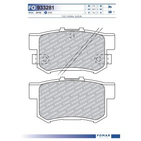 Acquista Kit pastiglie freni da FOMAR Friction FO 933281 a buon mercato per soli 18,89 €