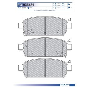 Compre Pastillas de freno de FOMAR Friction online para ZAFIRA Mk III (P12) a precios moderados