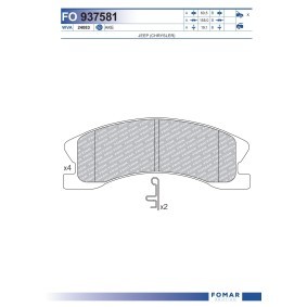 Comprar Juego de pastillas de freno de FOMAR Friction FO 937581 a bajo precio de 31,69 €