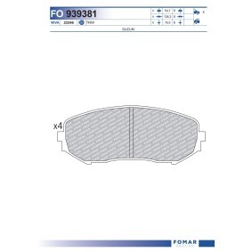 Acquista Kit pastiglie freni da FOMAR Friction FO 939381 a buon mercato per soli 25,95 €