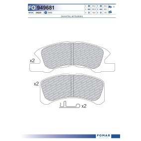 Acquista Kit pastiglie freni da FOMAR Friction FO 949681 a buon mercato per soli 22,62 €
