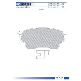 Acquista Kit pastiglie freni da FOMAR Friction FO 957281 a buon mercato per soli 27,48 €